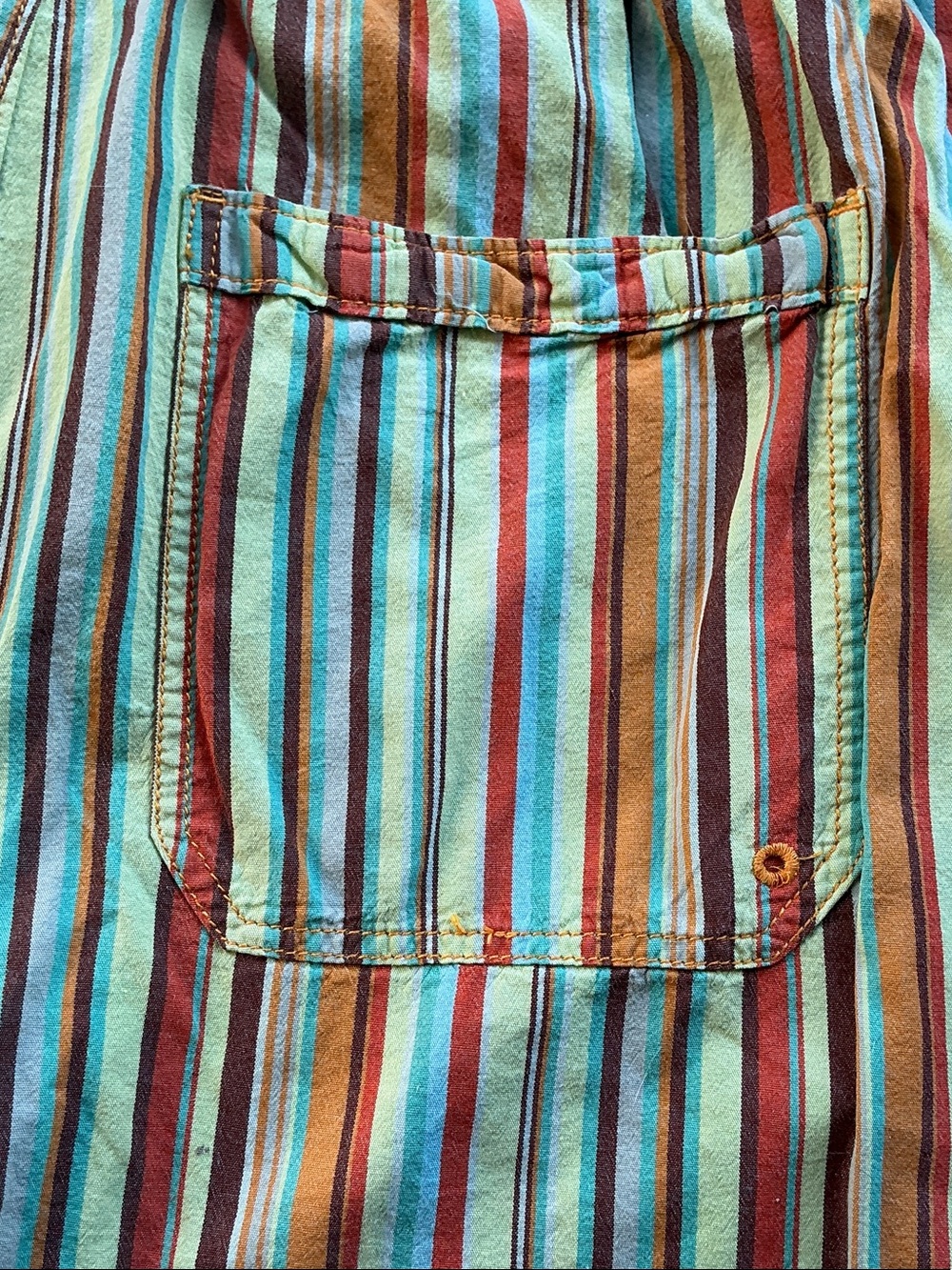 Ladies Bermuda Striped Drawstring Shorts - Multi-Color L - Picture 3 of 7